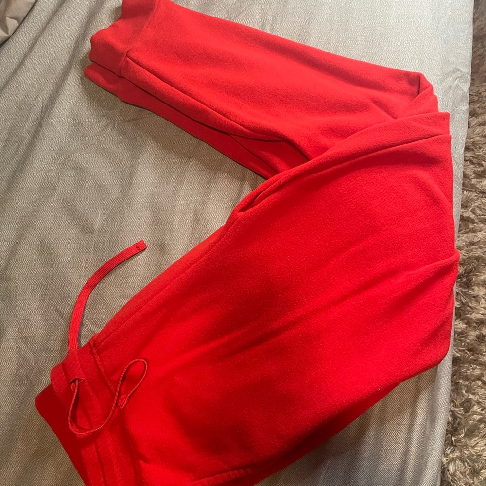red and yellow sweatpants